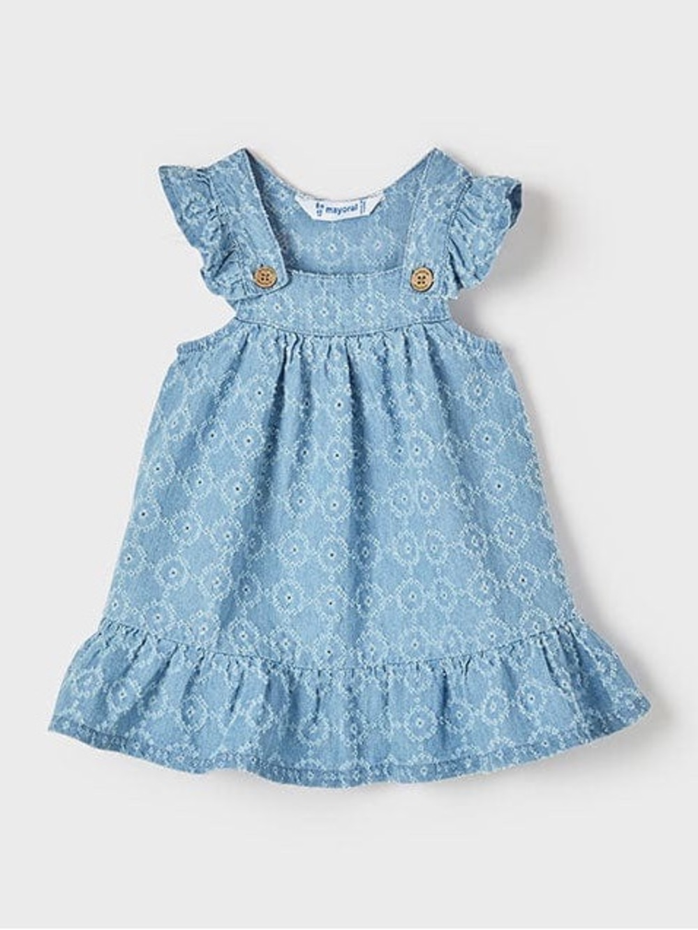 NWT Mayoral Girl’s Denim Eyelet Dress 24 Months